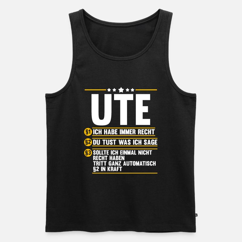Ute - Männer Premium Bio Tank Top - Schwarz
