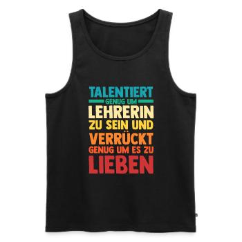 Schullehrerin Lehrerin - Männer Premium Bio Tank Top - Schwarz - Vorne - Michal (187cm)