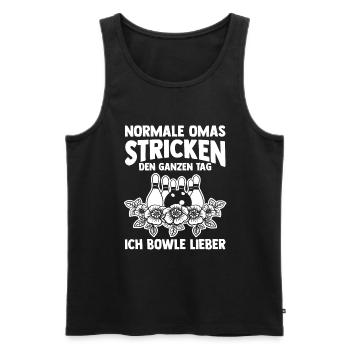 Oma Großmutter Bowler Bowlen Kegeln Bowling - Männer Premium Bio Tank Top - Schwarz - Vorne - Michal (187cm)