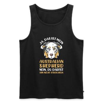 Hund Australian Shepherd - Männer Premium Bio Tank Top - Schwarz - Vorne - Michal (187cm)