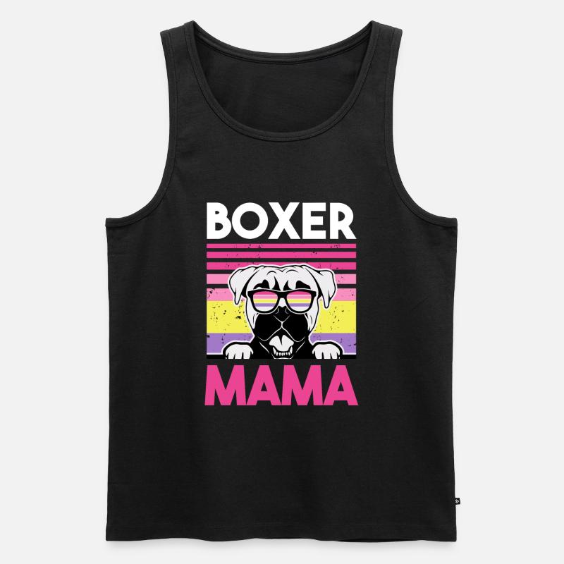 Hund Boxer Mama - Männer Premium Bio Tank Top - Schwarz