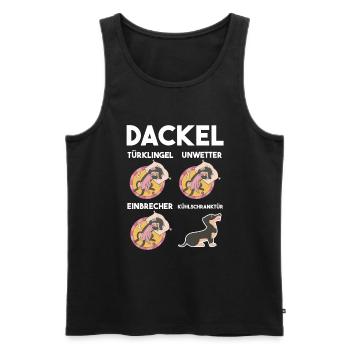 Hund Dackel - Männer Premium Bio Tank Top - Schwarz - Vorne - AI Model Male 178 light (178cm)
