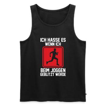 Läufer Joggen Laufen - Männer Premium Bio Tank Top - Schwarz - Vorne - AI Model Male 178 light (178cm)