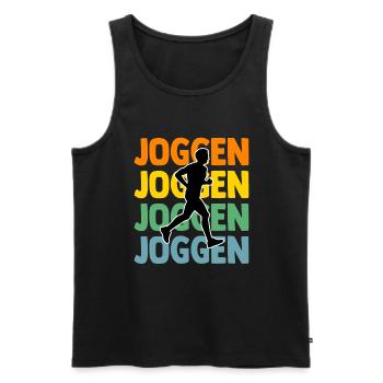 Läufer Joggen Laufen - Männer Premium Bio Tank Top - Schwarz - Vorne - Michal (187cm)