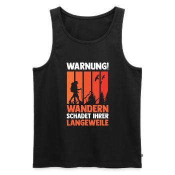 Bergsteiger Wald Bergwandern Wanderer Wandern - Männer Premium Bio Tank Top - Schwarz - Vorne - Michal (187cm)