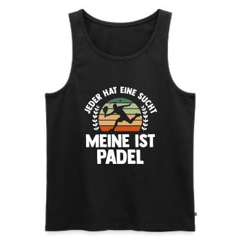 Tennis Padelspieler Padel - Männer Premium Bio Tank Top - Schwarz - Vorne - Michal (187cm)