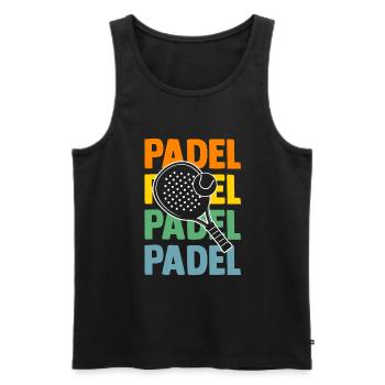 Tennis Padelspieler Padel - Männer Premium Bio Tank Top - Schwarz - Vorne - Michal (187cm)