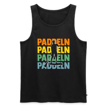 Stand Up Paddeling - Männer Premium Bio Tank Top - Schwarz - Vorne - Michal (187cm)