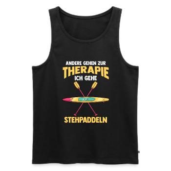 Stand Up Paddeling - Männer Premium Bio Tank Top - Schwarz - Vorne - Michal (187cm)