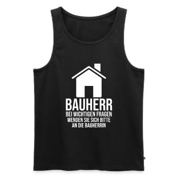 Bauherr - Männer Premium Bio Tank Top - Schwarz - Vorne - AI Model Male 178 light (178cm)