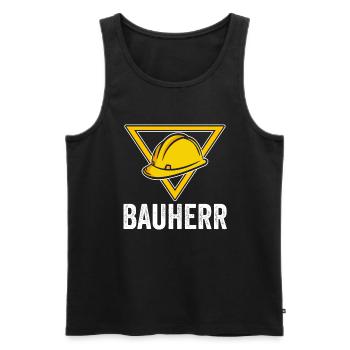 Bauherr - Männer Premium Bio Tank Top - Schwarz - Vorne - AI Model Male 178 light (178cm)