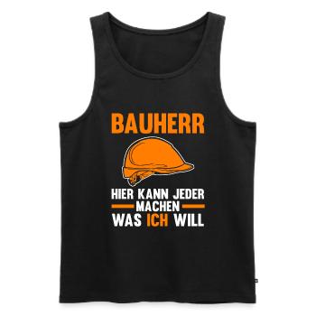Bauherr - Männer Premium Bio Tank Top - Schwarz - Vorne - AI Model Male 178 light (178cm)