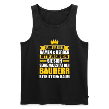 Bauherr - Männer Premium Bio Tank Top - Schwarz - Vorne - AI Model Male 178 light (178cm)