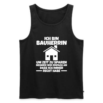 Ich Bin Bauherrin - Männer Premium Bio Tank Top - Schwarz - Vorne - AI Model Male 178 light (178cm)
