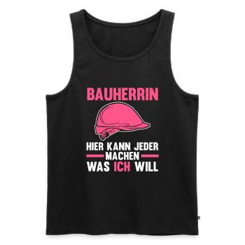 Bauherrin - Männer Premium Bio Tank Top - Schwarz - Vorne - AI Model Male 178 light (178cm)