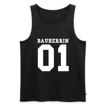 Bauherrin - Männer Premium Bio Tank Top - Schwarz - Vorne - AI Model Male 178 light (178cm)