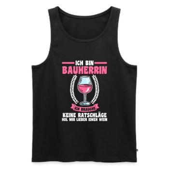 Bier Bauherrin - Männer Premium Bio Tank Top - Schwarz - Vorne - Michal (187cm)