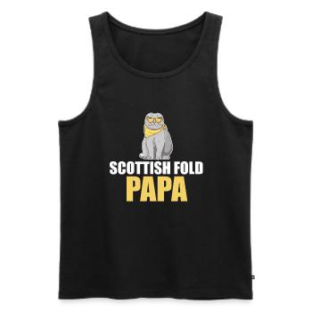 Scottish Fold Katze - Männer Premium Bio Tank Top - Schwarz - Vorne - AI Model Male 178 light (178cm)