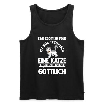 Scottish Fold Katze - Männer Premium Bio Tank Top - Schwarz - Vorne - AI Model Male 178 light (178cm)