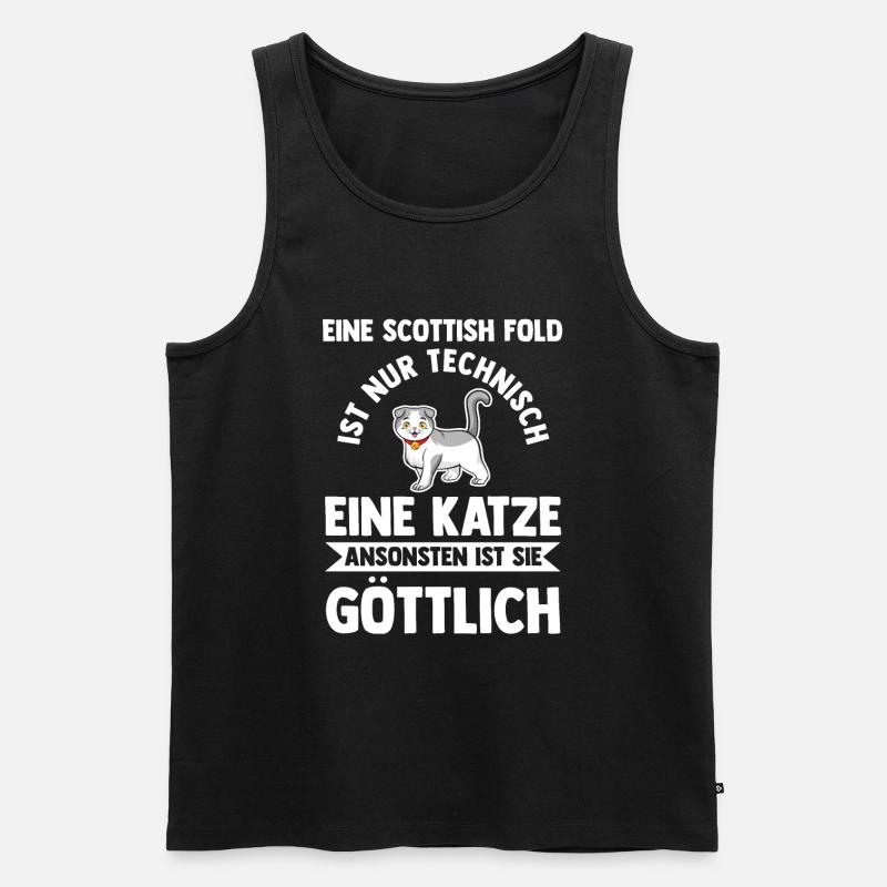 Scottish Fold Katze - Männer Premium Bio Tank Top - Schwarz