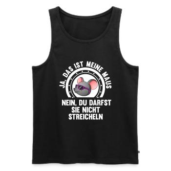 Ja das ist meine Maus - Männer Premium Bio Tank Top - Schwarz - Vorne - Michal (187cm)
