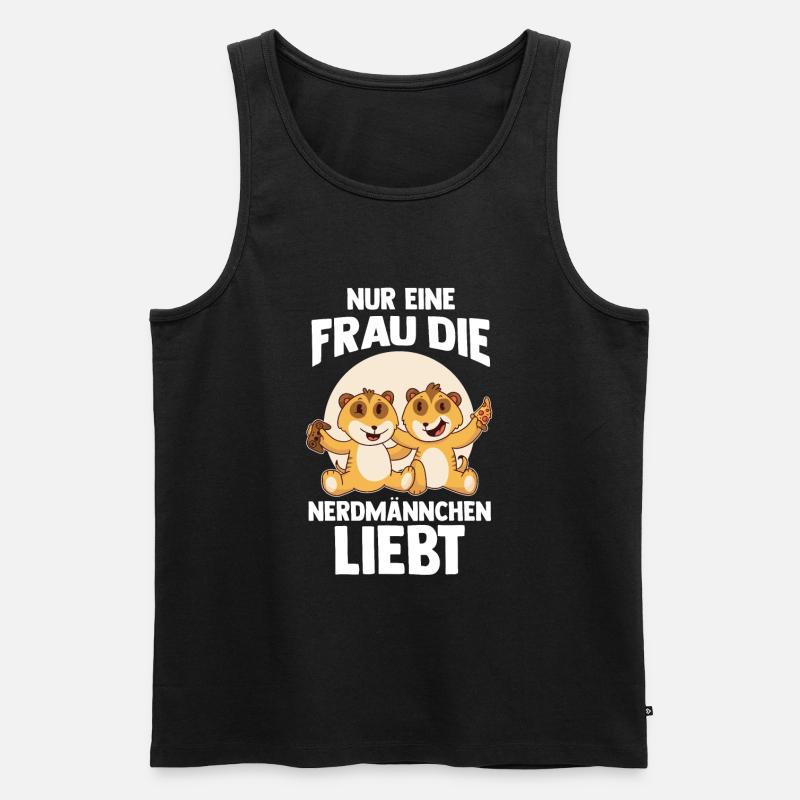 Erdmännchen Nerdmännchen - Männer Premium Bio Tank Top - Schwarz