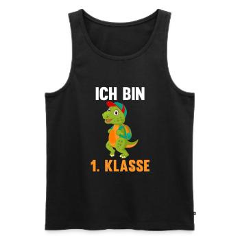 Schulkind Schulbeginn Erste Klasse Dinosaurier Ein - Männer Premium Bio Tank Top - Schwarz - Vorne - Michal (187cm)