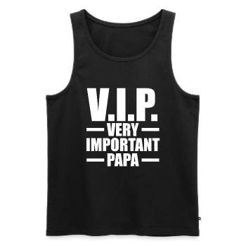 Père Fête des pères Papa - Débardeur bio Premium Homme - noir - Devant - AI Model Male 178 light (178cm)