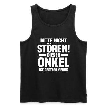 Patenonkel Onkel - Männer Premium Bio Tank Top - Schwarz - Vorne - Michal (187cm)