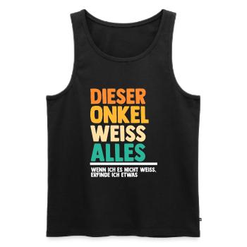 Patenonkel Onkel - Männer Premium Bio Tank Top - Schwarz - Vorne - Michal (187cm)