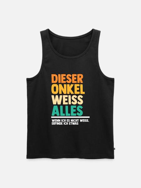 Patenonkel Onkel - Männer Premium Bio Tank Top - Schwarz