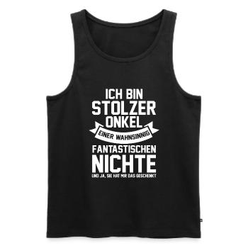 Patenonkel Nichte Onkel - Männer Premium Bio Tank Top - Schwarz - Vorne - Michal (187cm)