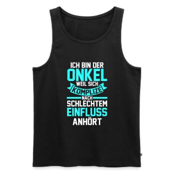 Patenonkel Onkel - Männer Premium Bio Tank Top - Schwarz - Vorne - Michal (187cm)