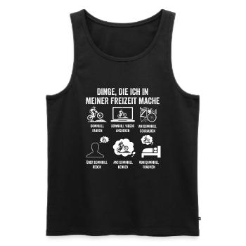 Mountainbike Fahrrad Downhill - Männer Premium Bio Tank Top - Schwarz - Vorne - Michal (187cm)
