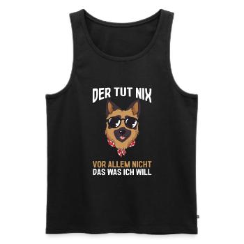Hund Schäferhund - Männer Premium Bio Tank Top - Schwarz - Vorne - Michal (187cm)