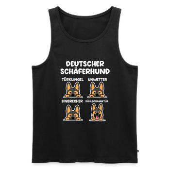 Hund Schäferhund - Männer Premium Bio Tank Top - Schwarz - Vorne - AI Model Male 178 light (178cm)