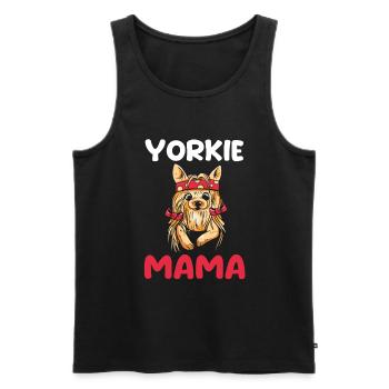 Dog Yorkie Mom - Men's Premium Organic Tank Top - black - Front - AI Model Male 178 light (178cm)