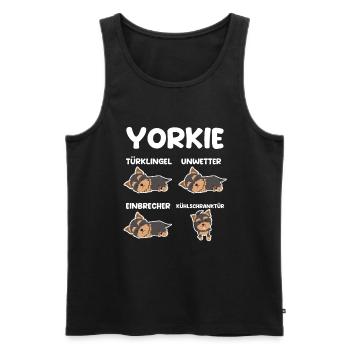 Hund Yorkie - Männer Premium Bio Tank Top - Schwarz - Vorne - AI Model Male 178 light (178cm)