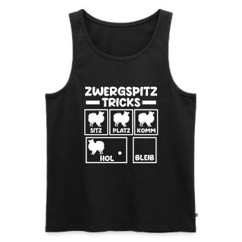 Hund Zwergspitz - Männer Premium Bio Tank Top - Schwarz - Vorne - AI Model Male 178 light (178cm)