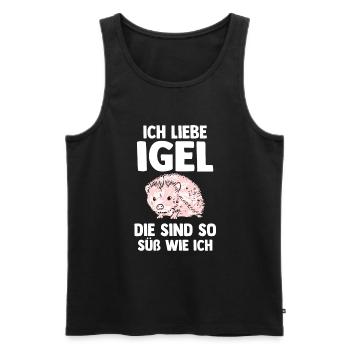 Tiermotiv Igel - Männer Premium Bio Tank Top - Schwarz - Vorne - Michal (187cm)