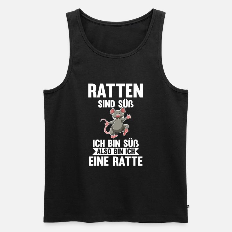 Nagetier Ratte Ratten - Männer Premium Bio Tank Top - Schwarz