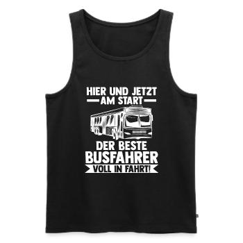 Bus Busfahrer - Männer Premium Bio Tank Top - Schwarz - Vorne - AI Model Male 178 light (178cm)