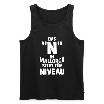 Party Urlaub Mallorca - Männer Premium Bio Tank Top - Schwarz - Vorne - Michal (187cm)