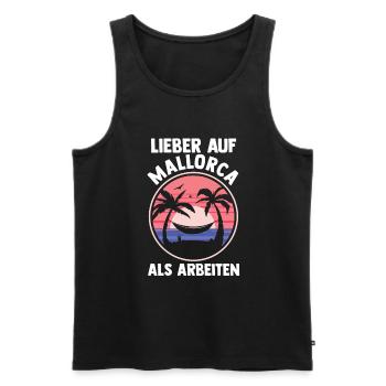 Party Urlaub Mallorca - Männer Premium Bio Tank Top - Schwarz - Vorne - Michal (187cm)
