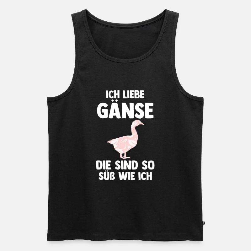 Gans Gänse - Männer Premium Bio Tank Top - Schwarz