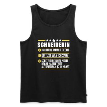 Näher Schneiderin - Männer Premium Bio Tank Top - Schwarz - Vorne - AI Model Male 178 light (178cm)