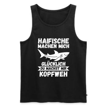 Fische Haifisch - Männer Premium Bio Tank Top - Schwarz - Vorne - AI Model Male 178 light (178cm)