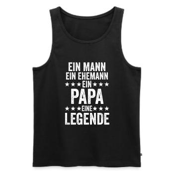 Als Papa Vergöttert Als Ehemann Geliebt - Männer Premium Bio Tank Top - Schwarz - Vorne - Michal (187cm)