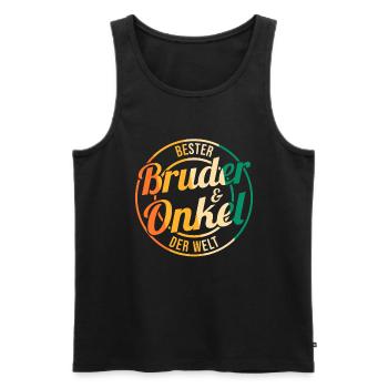 Beste Bruder Und Onkel Der Welt - Männer Premium Bio Tank Top - Schwarz - Vorne - Michal (187cm)