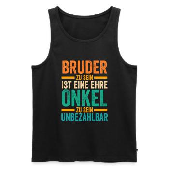 Bruder und Onkel - Männer Premium Bio Tank Top - Schwarz - Vorne - AI Model Male 178 light (178cm)